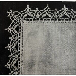 Vintage 1948 Handkerchief Edgings Tatting Crochet Pattern 6124 Lace Doily Trim